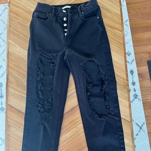 Pac Sun Black Ultra High Waisted Slim Fit Jeans